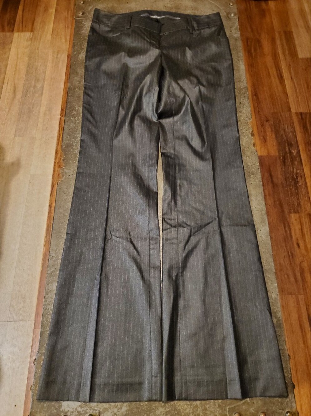 Express Stylist Gray Pinstripe Women's Dress Pants
